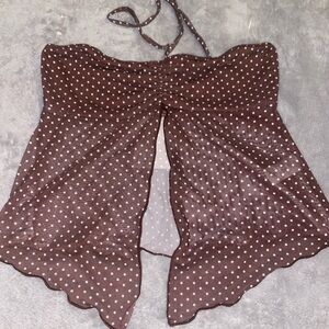 Brown Polka Dot Halter Top